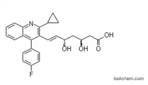 Molecular Structure of 688735-41-3 ((3S,5S,6E)-7-[2-Cyclopropyl-4-(4-fluorophenyl)-3-quinolinyl]-3,5-dihydroxy-6-heptenoic acid)
